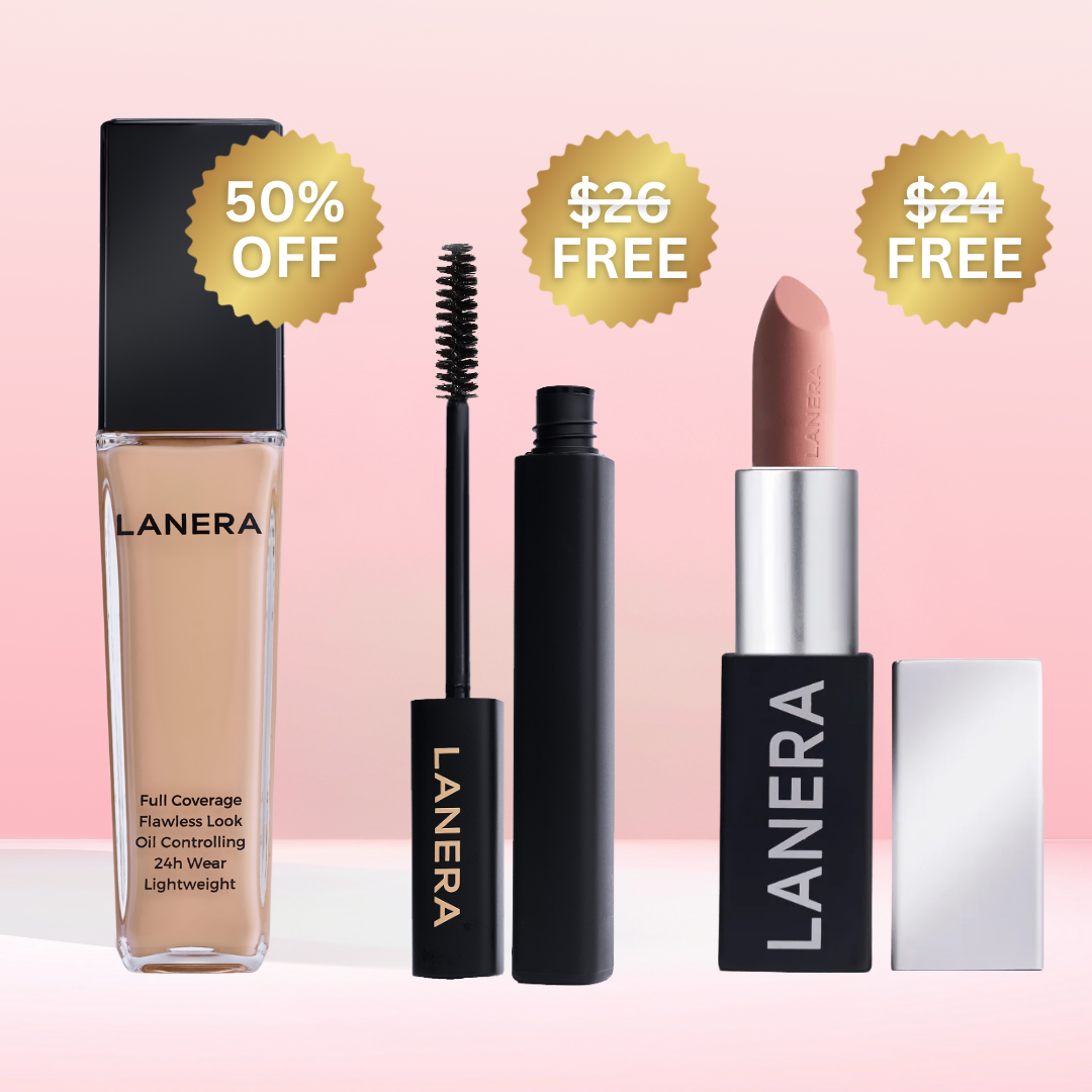 Foundation + Mascara + Lipstick